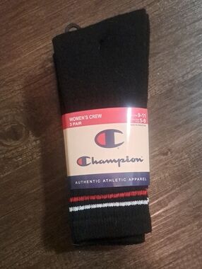 Champion Women's Athletic Crew Socks 3 Pack New